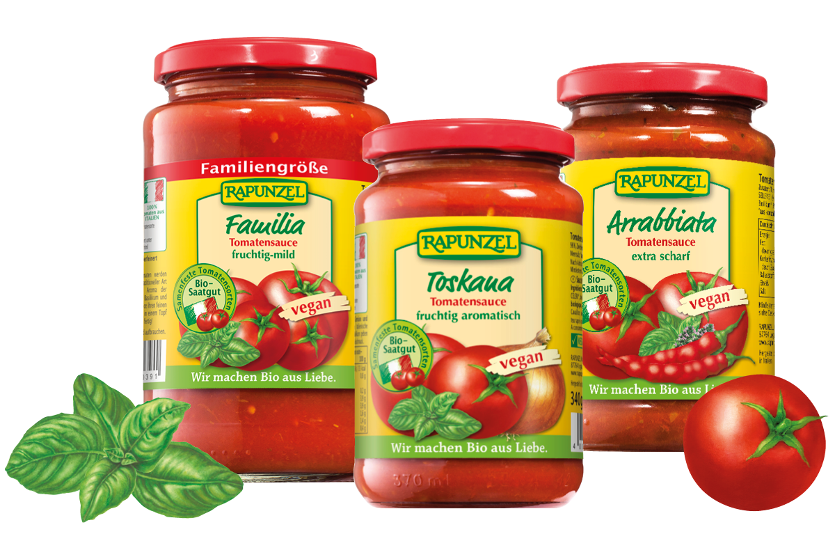 Rapunzel Tomatensaucen aus Italien–ein fruchtiger Genuss