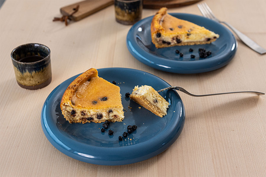 Glutenfreier Käsekuchen mit Heidelbeeren